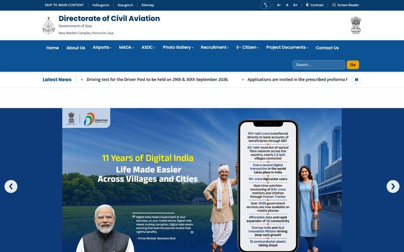 Directorate of Civil Aviation — screenshot