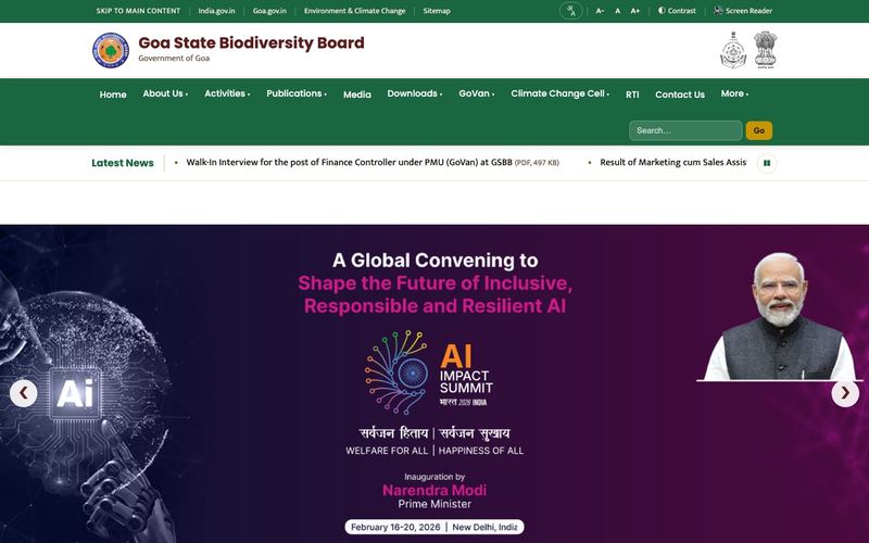 Goa State Biodiversity Board — screenshot